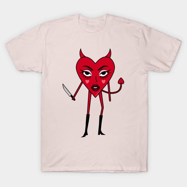 Killer Devil Cute Heart nancyvheart T-Shirt by Nancyvheart 